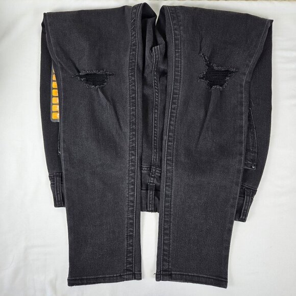 Seven7 Size 12 TummyLess High Rise Skinny Jeans Black Distressed Stretch NWT - Picture 9 of 16